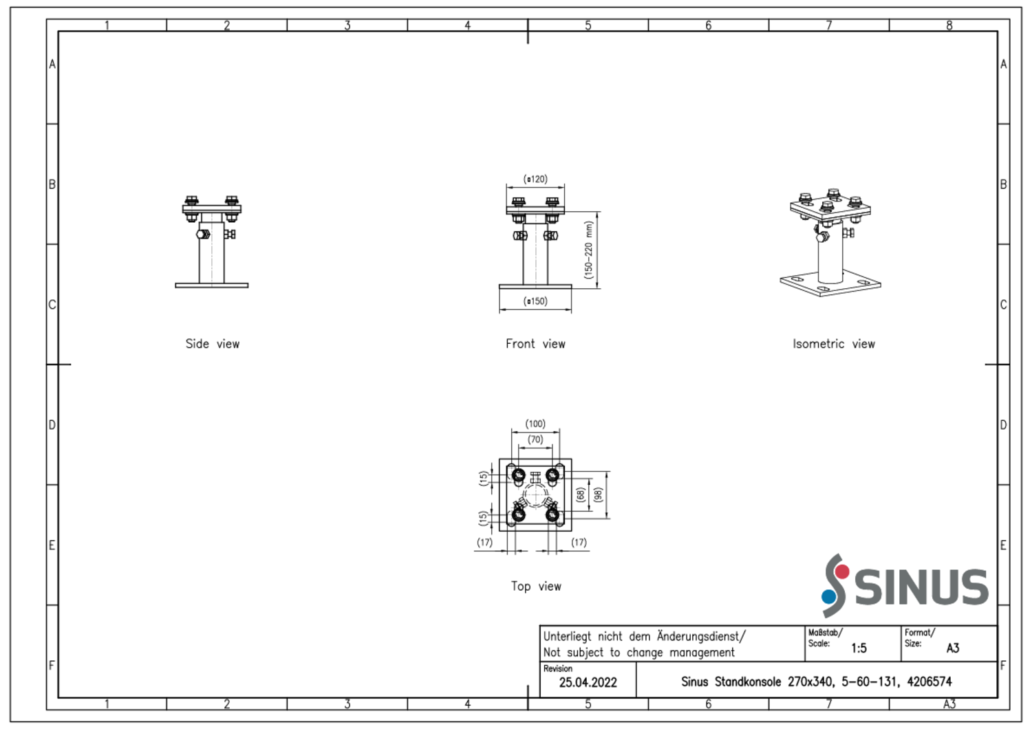 Reflex SINUS Standkonsole für 120/80-