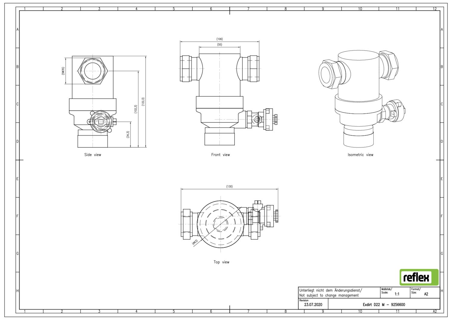 Reflex Schmutzabscheider Exdirt D 22 M, Reflex Schmutzabscheider Exdirt D 22 M,