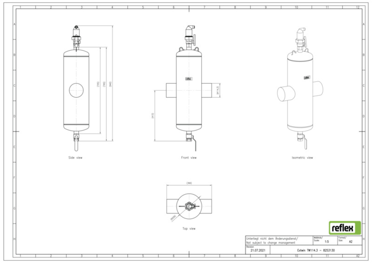 Reflex Extwin TW 114.3, Schweißstutzen, Reflex Extwin TW 114.3, Schweißstutzen,