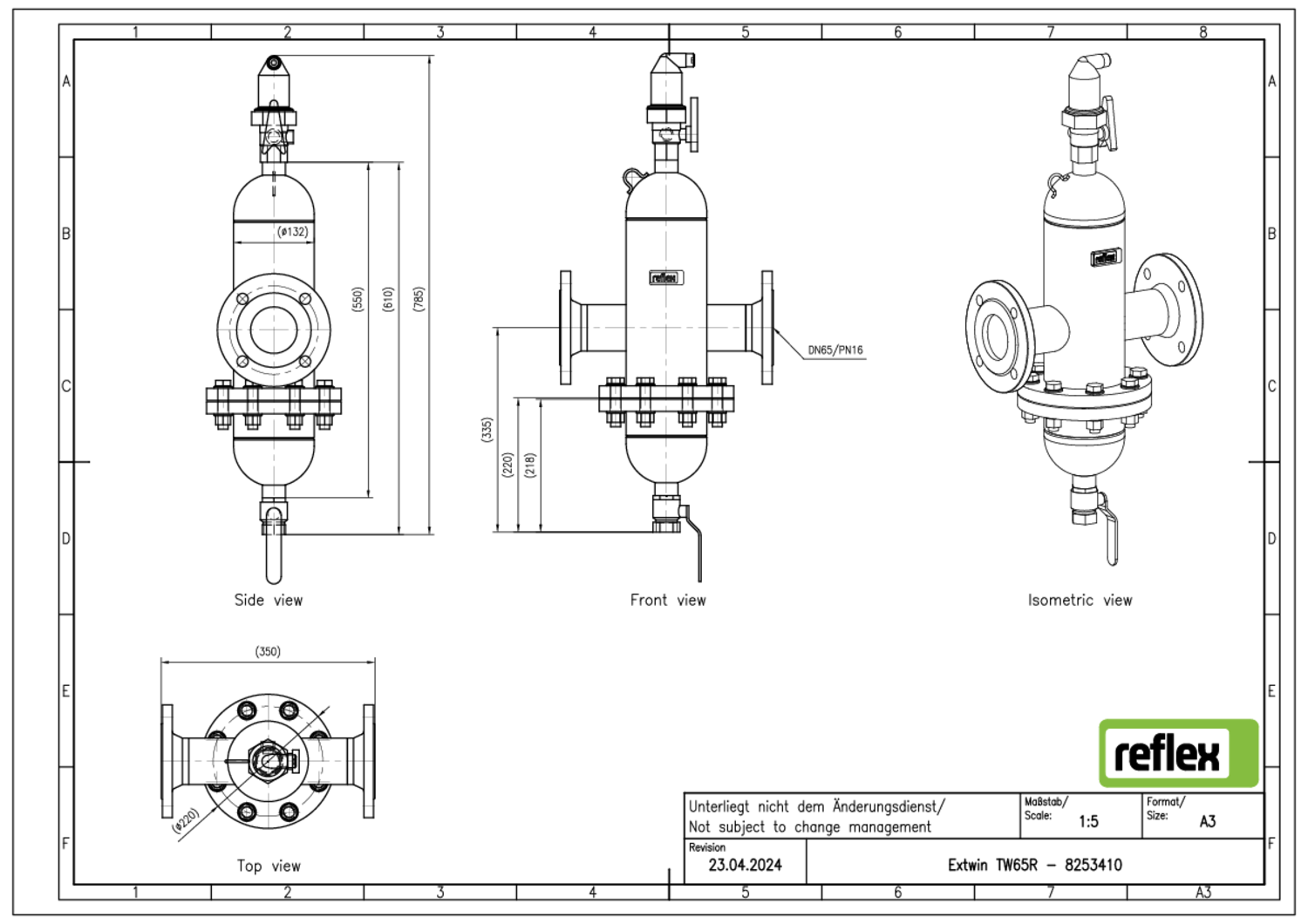 Reflex Extwin TW 65 R, Flansch,10 bar, Reflex Extwin TW 65 R, Flansch,10 bar,
