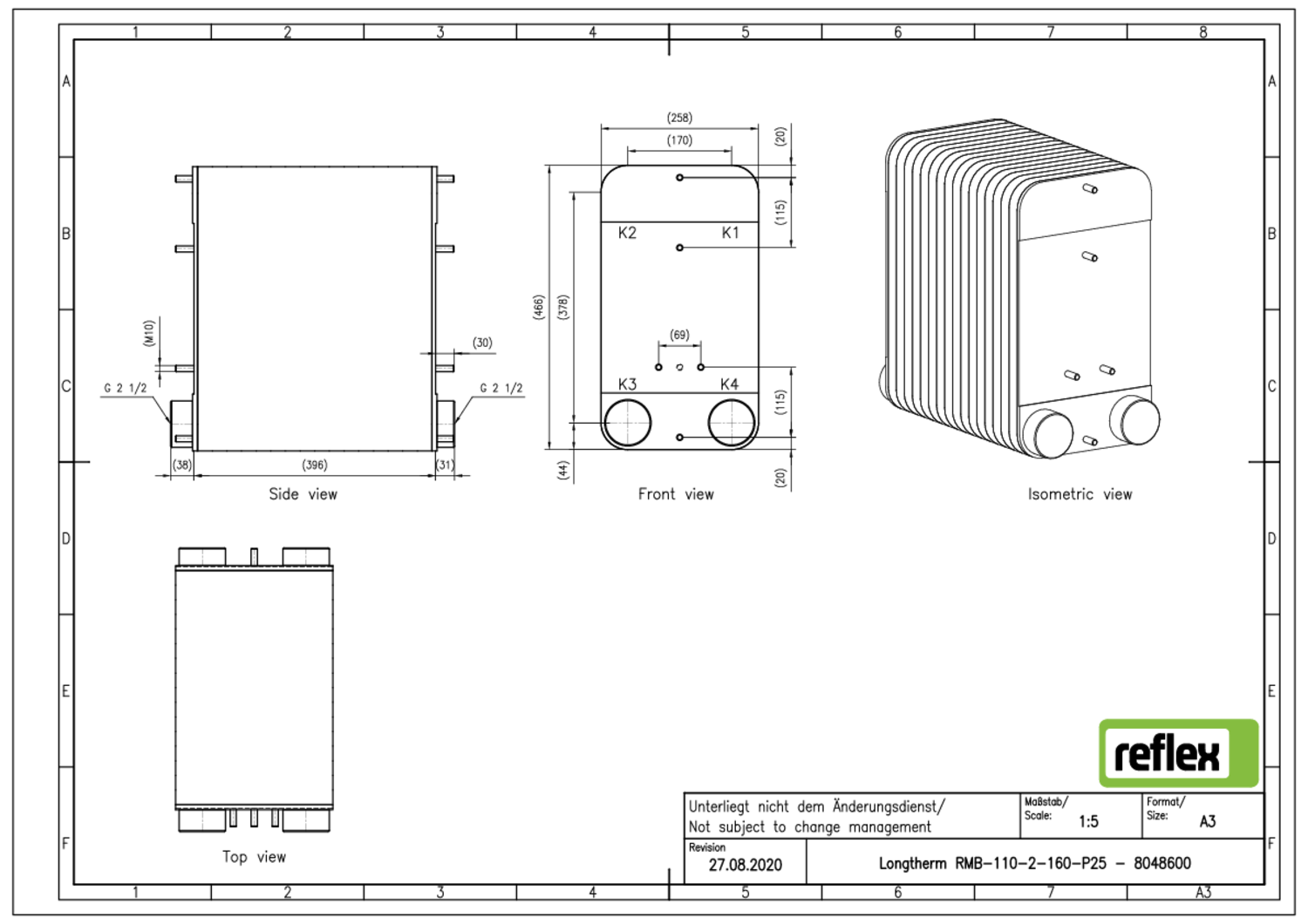Reflex Plattenwärmetauscher Longtherm