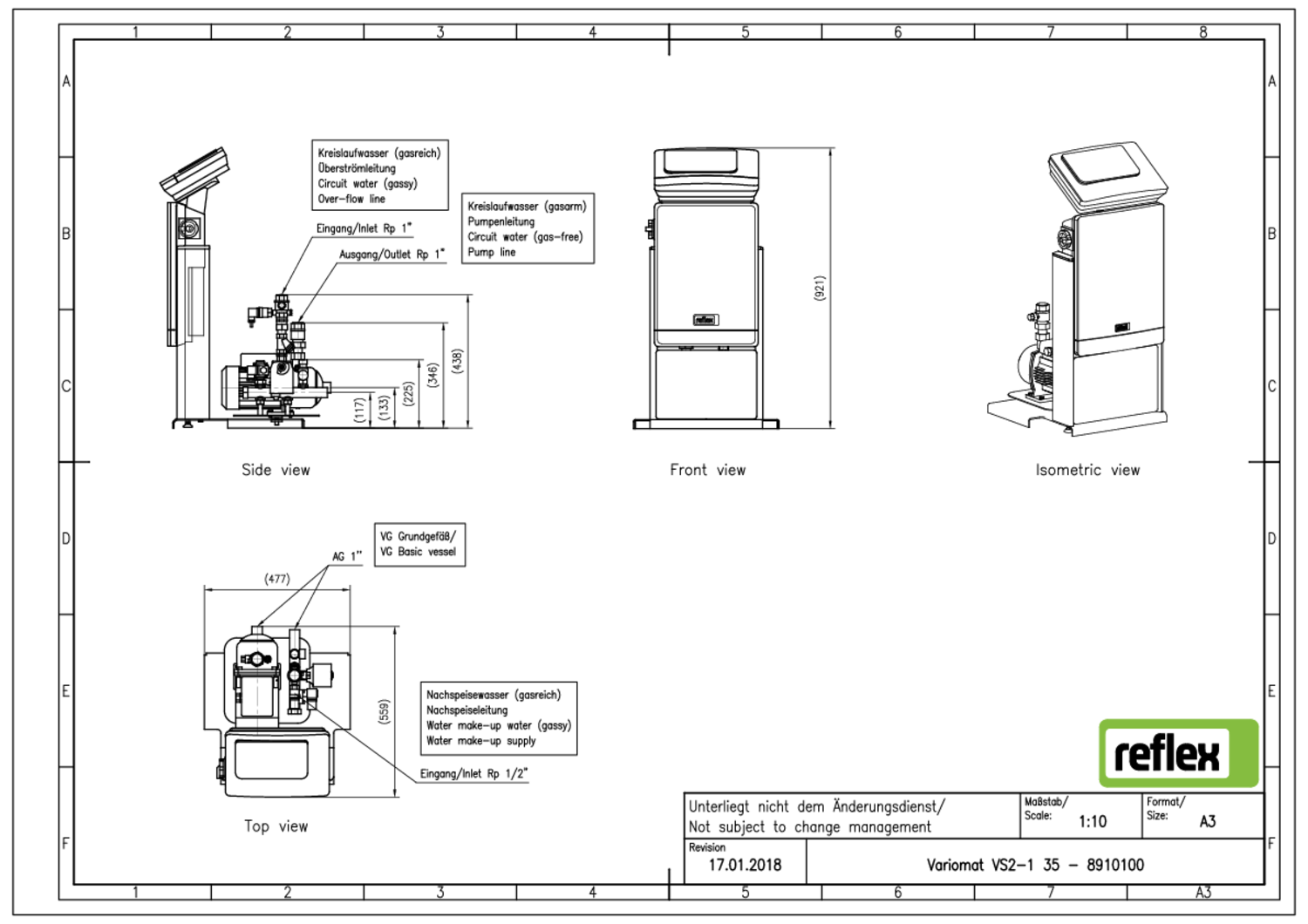 Reflex Pumpendruckhaltung Steuereinheit
