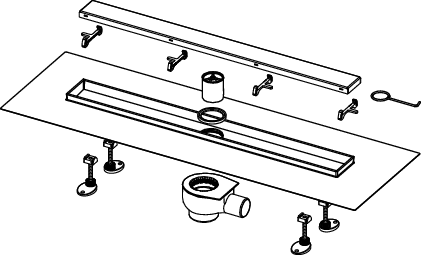 TECElinus Plus Duschrinnenset, Ablauf