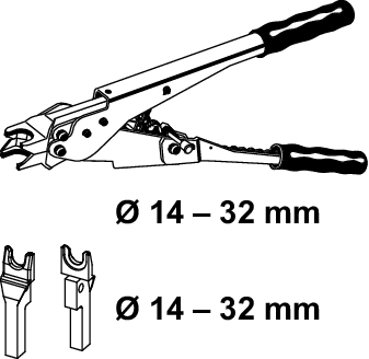 TECEflex Druckhülsen-Presswerkzeug man. TECEflex Druckhülsen-Presswerkzeug man.