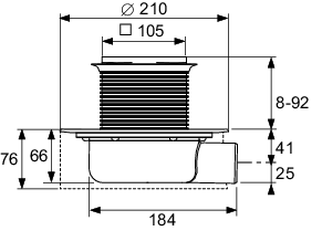 TECEdrainpoint S 115 Ablaufset superfl.