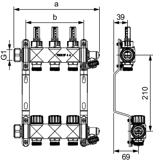 TECEfloor Edelstahlverteiler HF mit