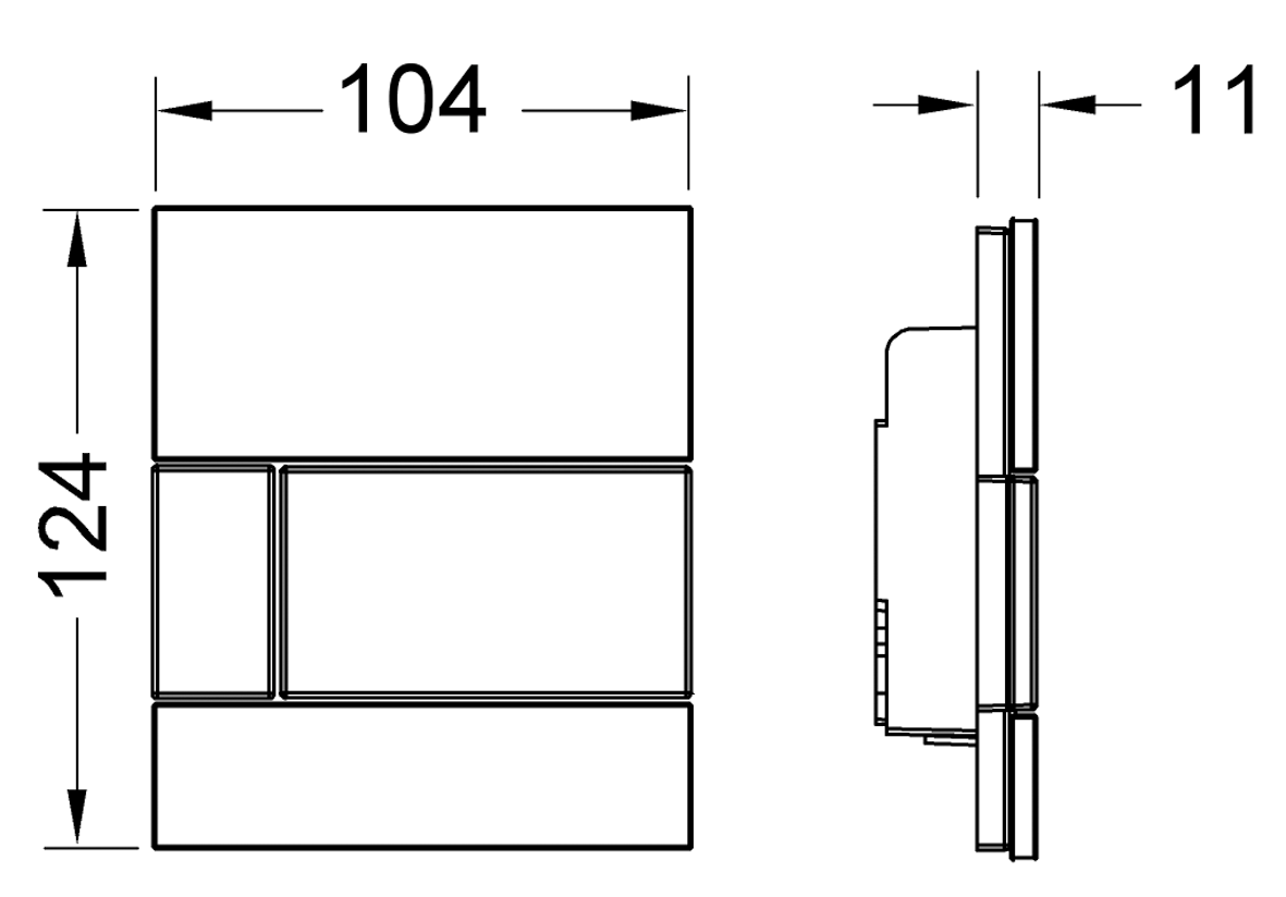TECEsquare Urinal-Betätigungsplatte mit TECEsquare Urinal-Betätigungsplatte mit