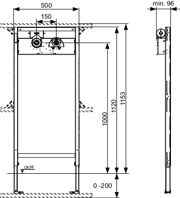 TECEprofil Bad-/Dusch Modul, BH 1120 mm