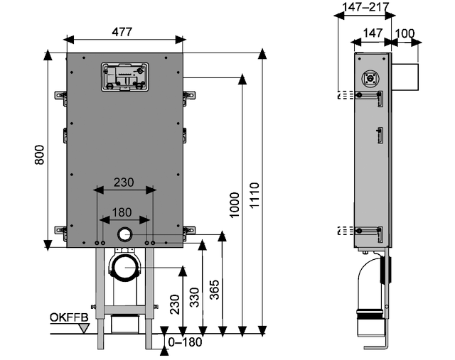 TECEbox WC-Modul mit Uni-Spülkasten, mit TECEbox WC-Modul mit Uni-Spülkasten, mit