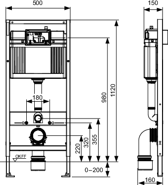 TECEbase WC-Modul mit Base-Spülkasten,