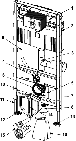 TECEprofil WC-Modul mit Uni-Spülkasten,