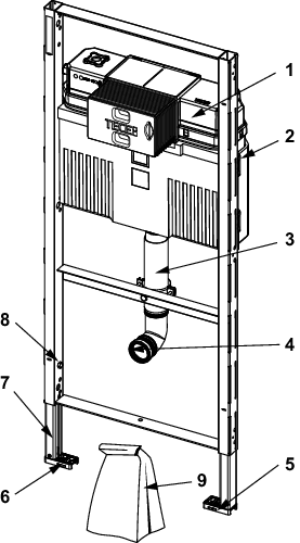 TECEprofil WC-Modul mit Uni-Spülkasten