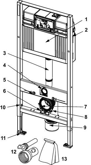 TECEbase WC-Modul mit Base-Spülkasten,