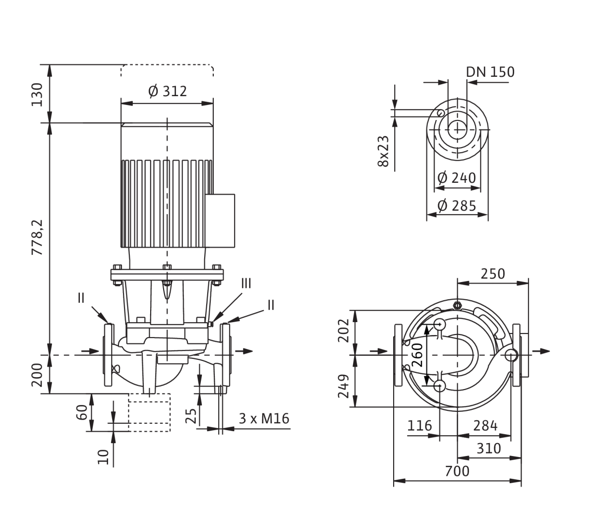 Wilo Trockenläufer-Standard-Einzelpumpe
